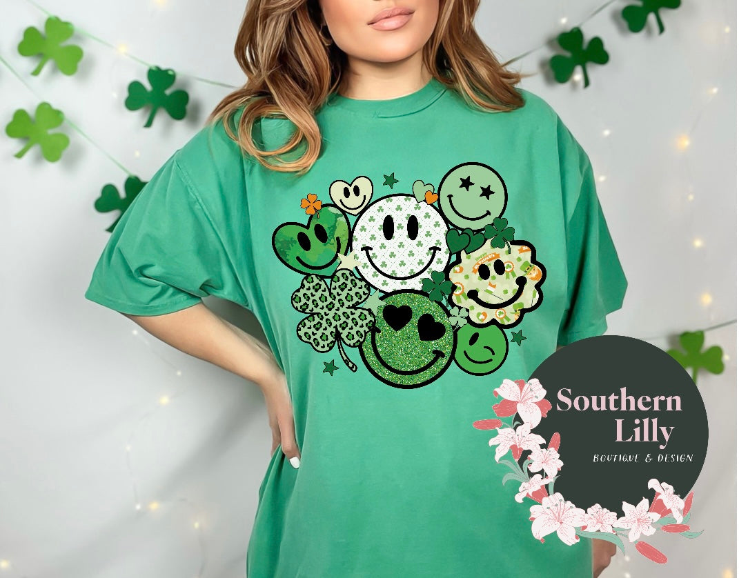 St. Patrick’s Smiley Comfort Colors T-Shirt