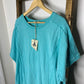 Easel Blue Short Sleeve Sweatshirt Dress S