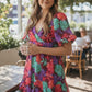Peach Love California Floral V-Neck Dress