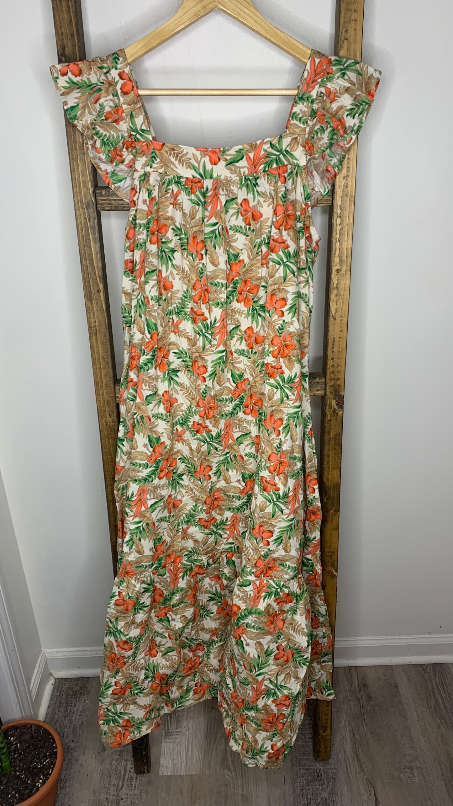 Easel Tropical Printed Maxi Dress S