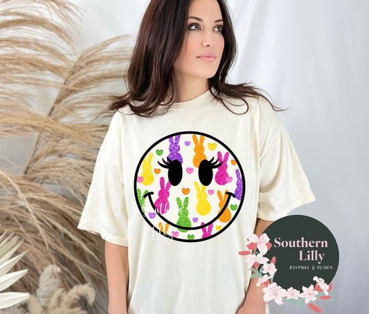 Bunnies All Over Smiley Comfort Colors T-Shirt