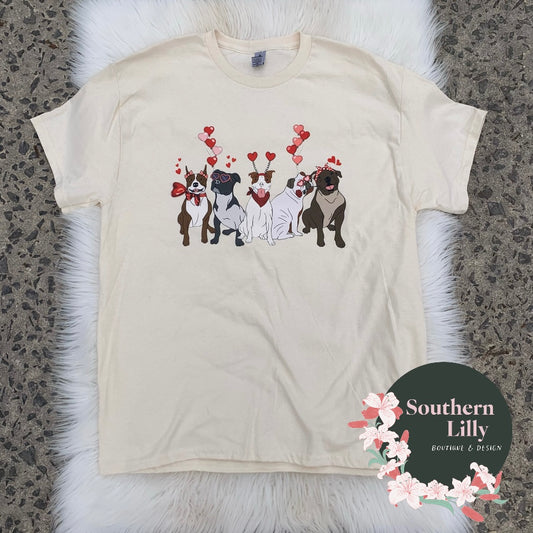 Pittie Mix Valentines Comfort Colors T-Shirt