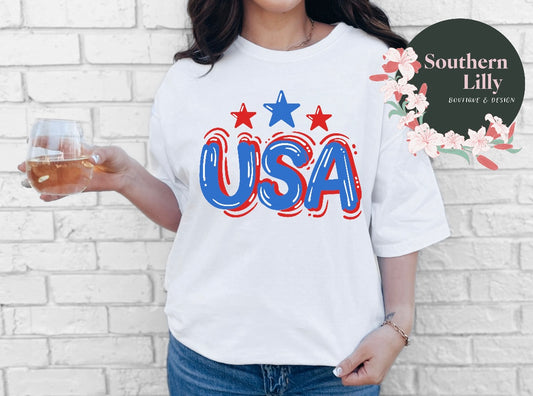 USA Doodle Comfort Colors T-Shirt
