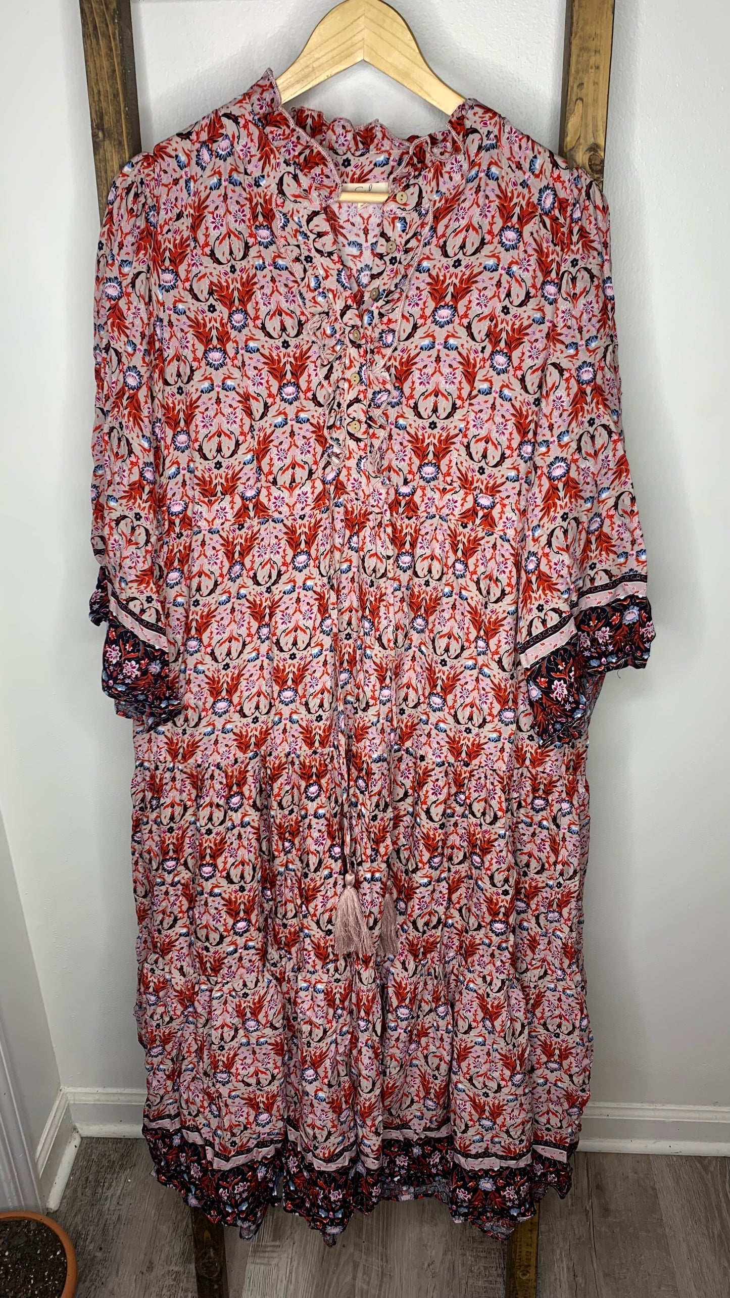 Easel Boho Print Maxi Dress S