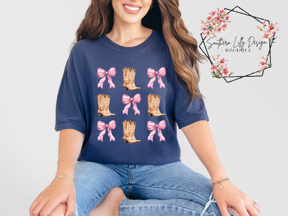 Cowgirl Boots Coquette Comfort Colors T-Shirt