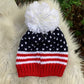 C.C American Flag Pom Beanie