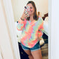 Tie Dye Delight Vibrant V-Neck Top