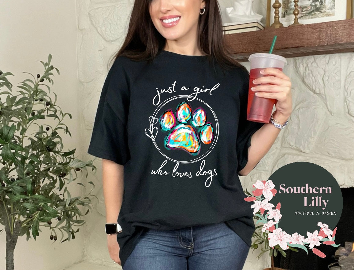 Just a Girl Who Loves Dogs Gildan T-Shirt