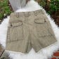 Easel Button Front Green Denim Shorts S