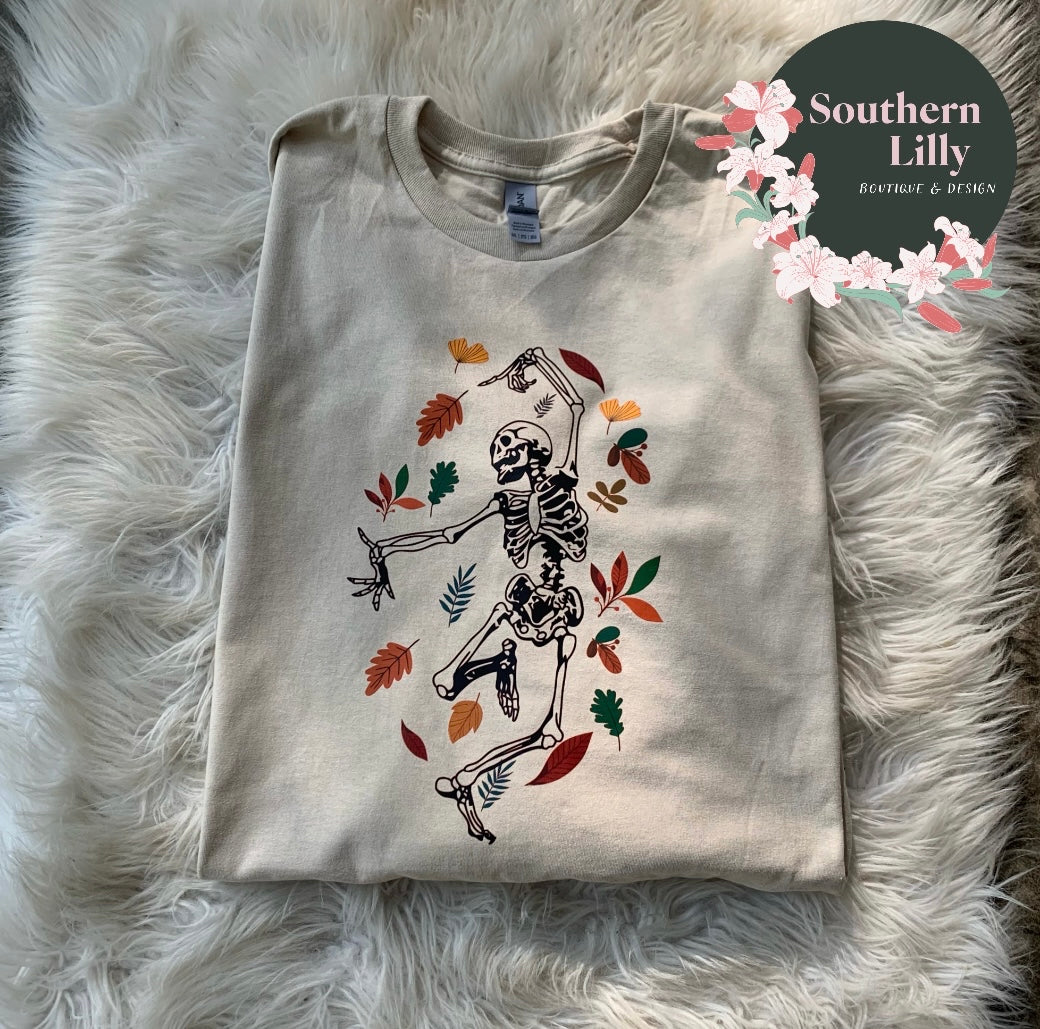 Dancing Skeleton Gildan Long Sleeve T-Shirt