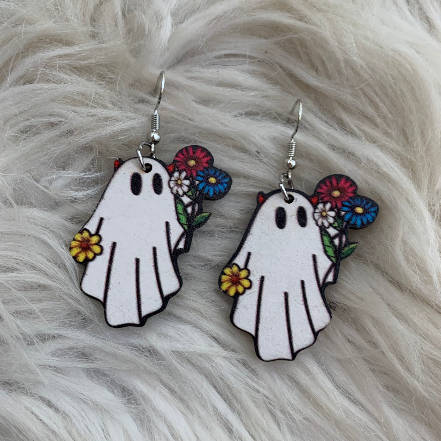 Ghost with Flowers Earrings