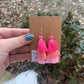 Pink Tiered Tassel Earrings