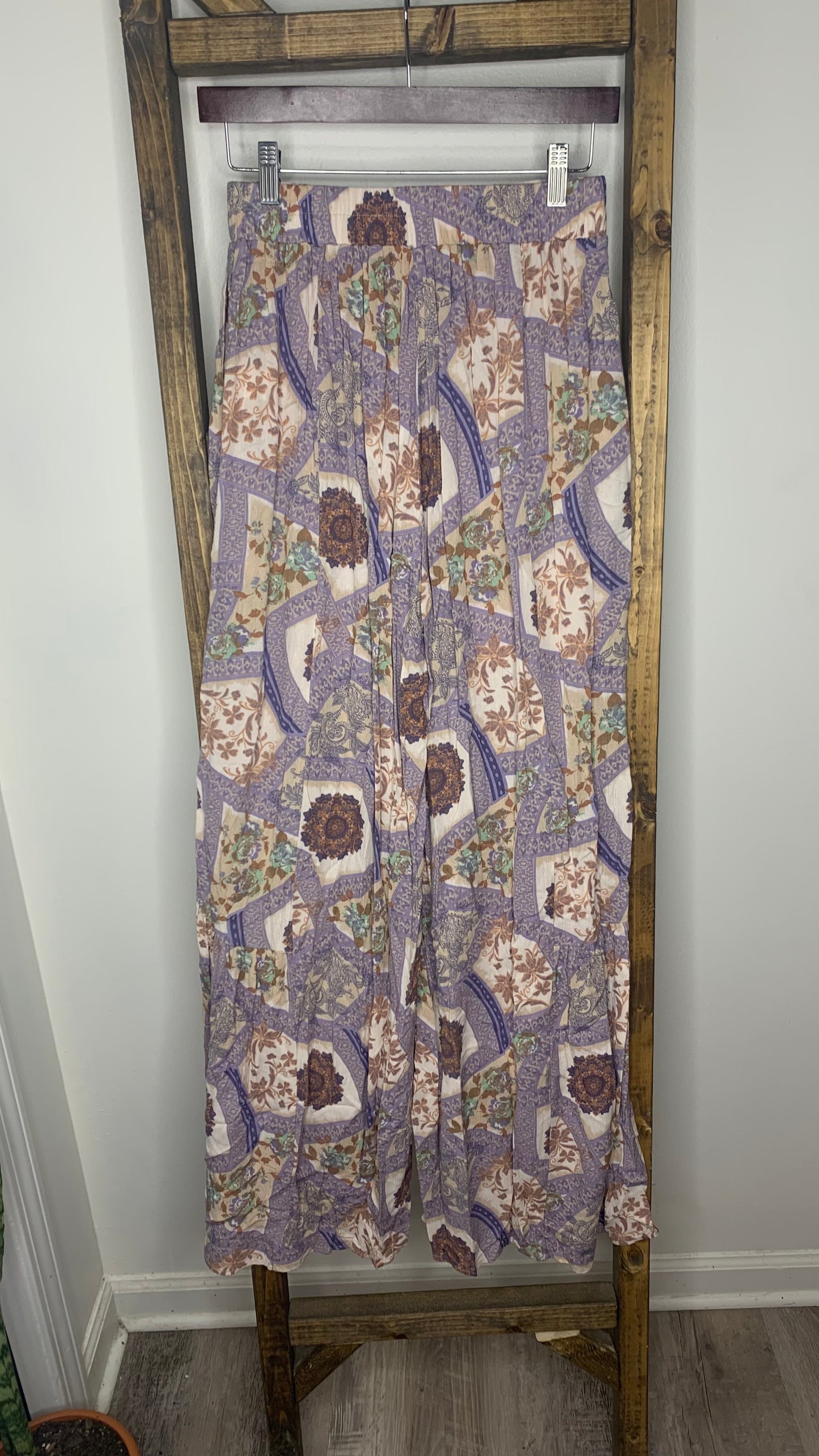 Easel Patterned Wide Leg Pants S