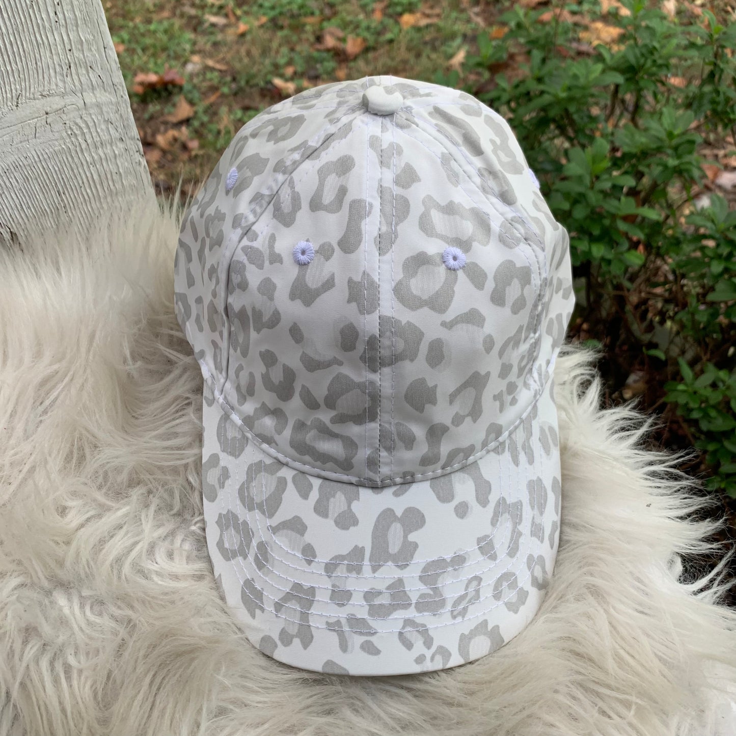 C.C White Leopard Print Hat