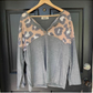 Leopard & Charcoal Fleece Henley Top