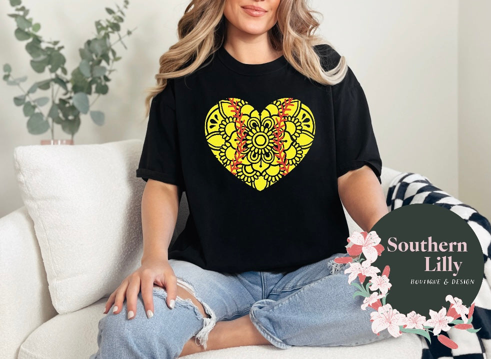 Mandala Softball Comfort Colors T-Shirt