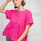 Easel Pink Babydoll Blouse S