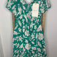 Easel Green Floral Print Midi Dress S