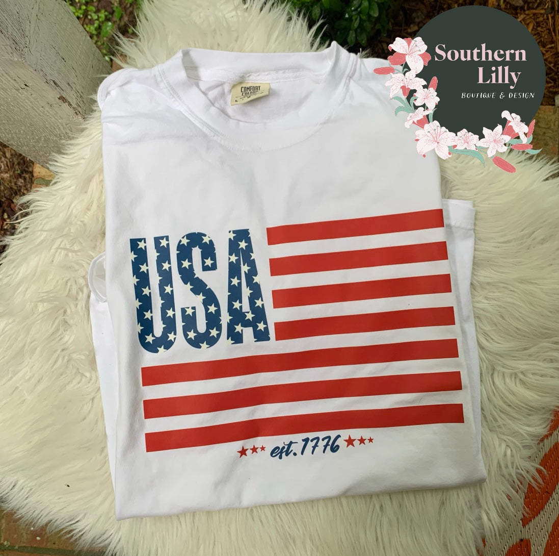 USA Flag Comfort Colors T-Shirt