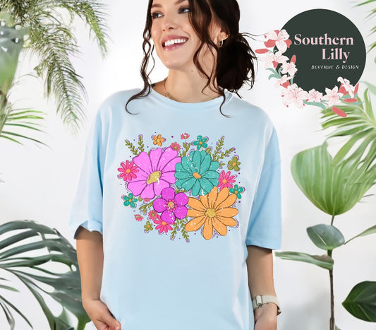 Floral Spring Bouquet Comfort Colors T-Shirt