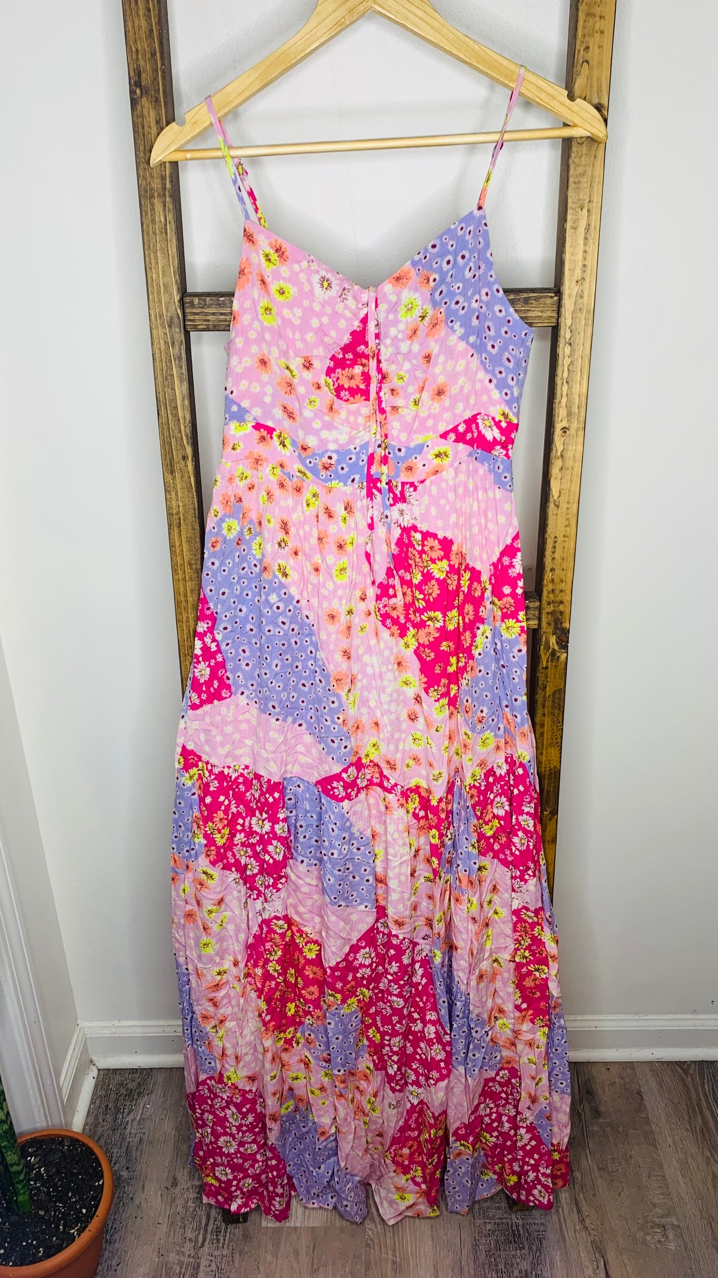 Easel Maxi Boho Patterned Dress S