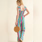 Colorful Striped Wide Leg Jumpsuit – Vibrant Summer Outfit for Women