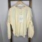 Easel Crochet Sleeve Ivory Sweatshirt S