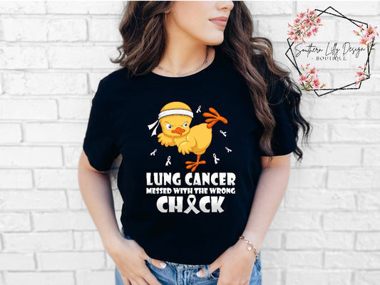 Lung Cancer Messed with the Wrong Chick Comfort Colors T-Shirt