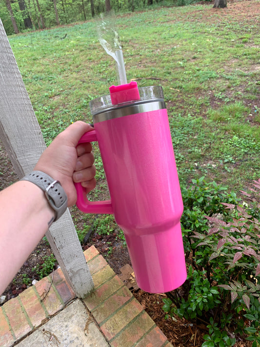 Hot Pink Glitter 40oz Cup