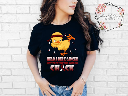 Head & Neck Cancer Messed with the Wrong Chick Comfort Colors T-Shirt