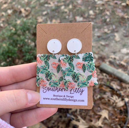 Tropical Leaves Pattern Earrings