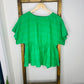 Easel Green Babydoll Blouse S