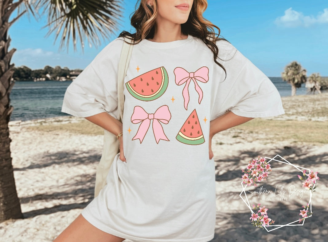 Summer Watermelon Coquette Comfort Colors T-Shirt