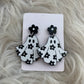 Black & White Acrylic Daisy Ghost Earrings