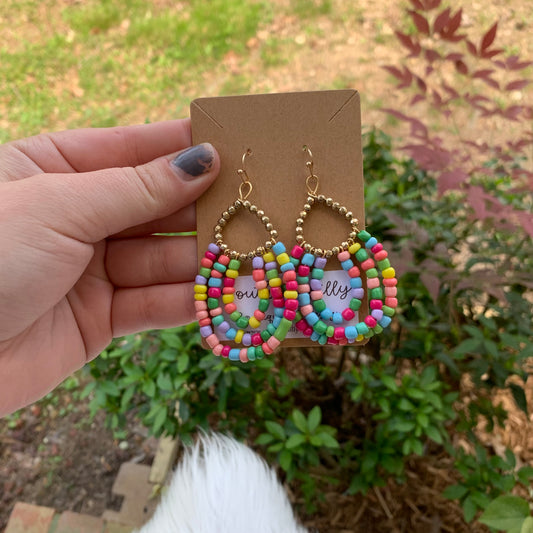 Colorful Dangle Beaded Earrings