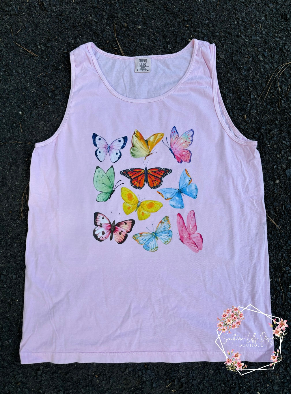 Butterflies Collage Comfort Colors Tank Top