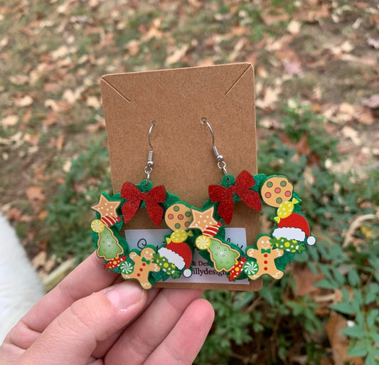 Christmas Wreath Christmas Earrings