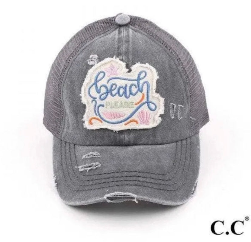 C.C Beach Please Criss Cross Baseball Cap