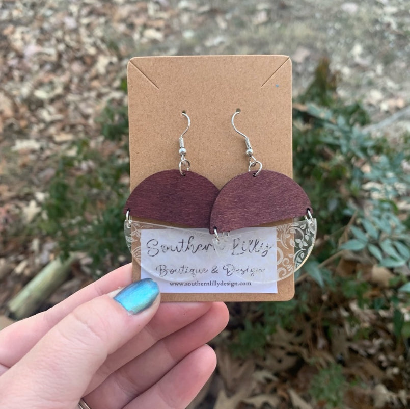 Half Circle Etched Earrings