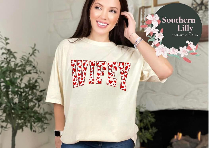 Wifey Hearts Comfort Colors T-Shirt