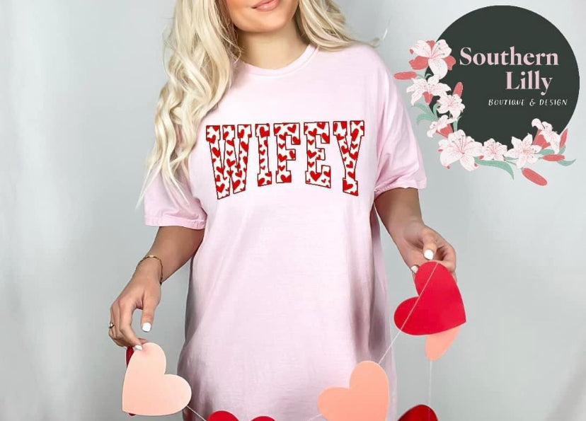 Wifey Hearts Comfort Colors T-Shirt