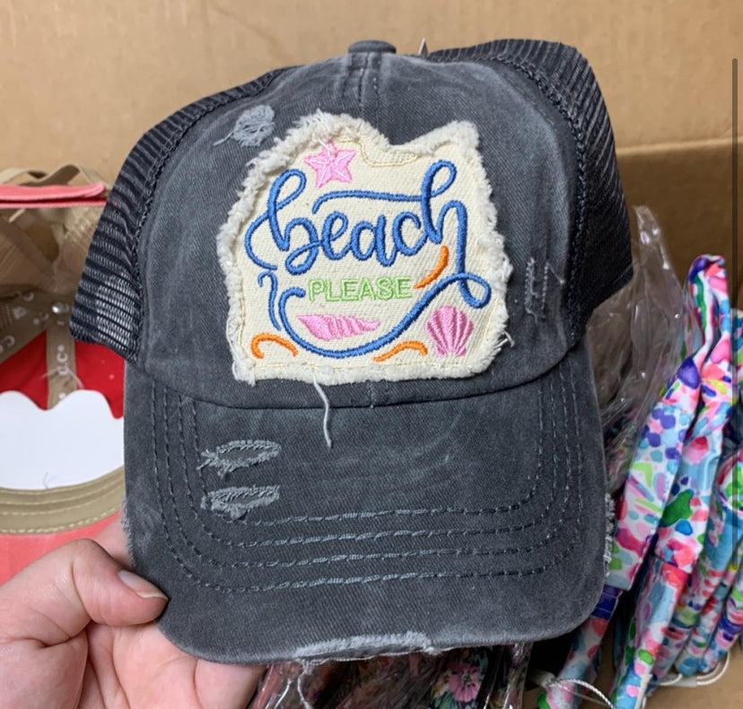 C.C Beach Please Criss Cross Baseball Cap