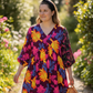Easel Floral V-Neck Flowy Dress