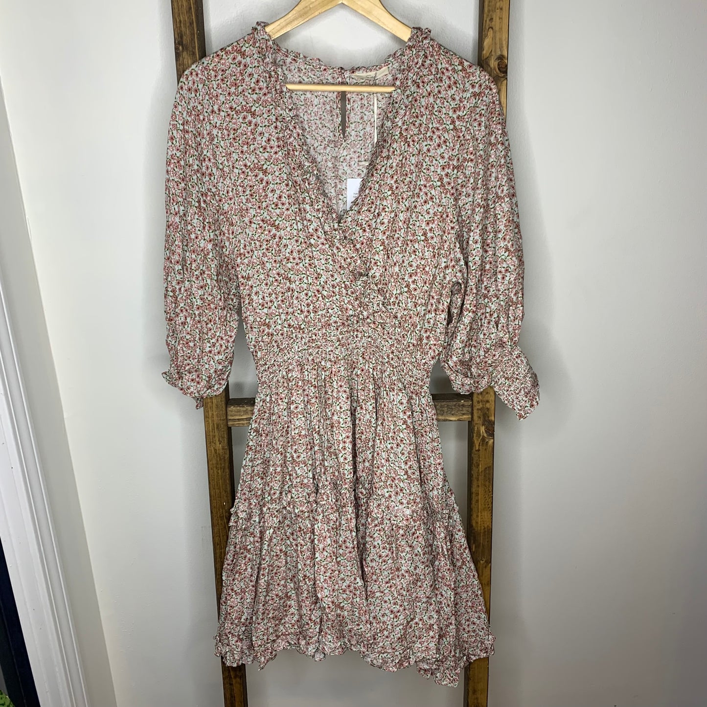 Easel Floral Print V-Neck Dress S