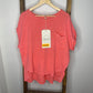 Easel Coral Pink Gauze Top S