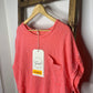 Easel Coral Pink Gauze Top S