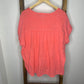 Easel Coral Pink Gauze Top S