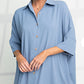 Easel Half Sleeve Button Down Shirt Dress S