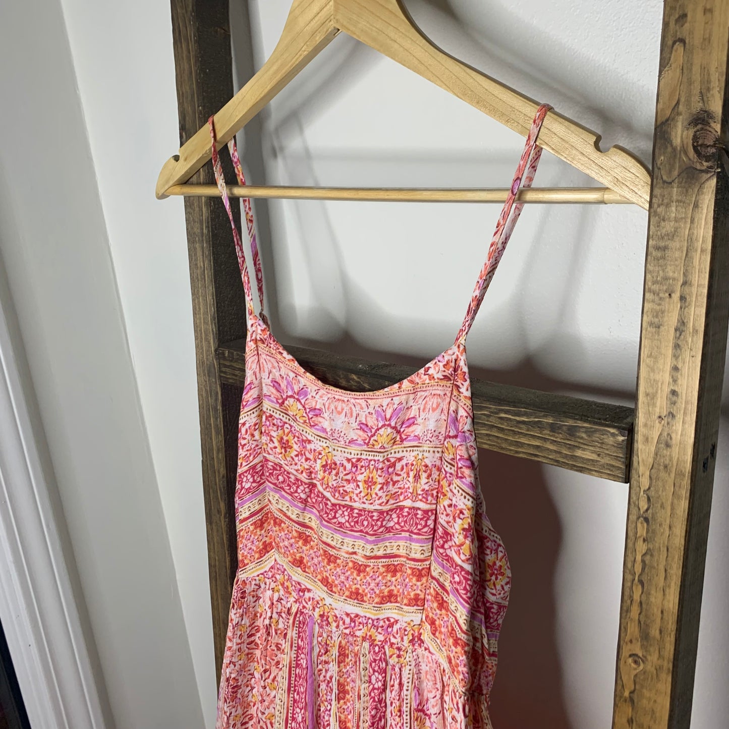 Easel Pink Bandana Print Maxi Dress S