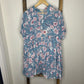 Easel Floral Print Button Up Collared Dress S